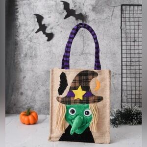 3 Halloween tote bags - Witch, Skeleton, &  Black Cat.